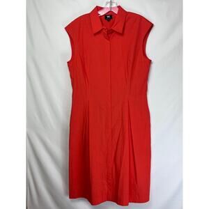 W by Worth Women 12 Orange Sleeveless Button Front Vacation Lightweight Dress